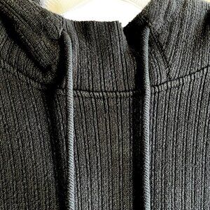 BR Banana Republic Men’s Black Ribbed Cotton Hoodie Sweatshirt XL Pullover